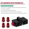 RQP - Oil Filter Sandwich Adapter Com In-Line Oil Termostato AN10 montagem Sandwich Oil Adapter PQY5672BK