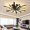 Moderne LED Plafond Kroonluchter Lichten voor Woonkamer Slaapkamer Dining Study Room White Black Lichaam Kroonluchters armaturen