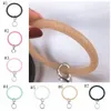 Bangle Keyring Silicone Wristlet Keychain Bracelet Key Ring Round Key Holder Sports Girls Gift Fashion Jewelry 7 Colors DW4178