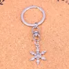 Fashion Keychain 23*17mm Snow Snowflake Pendants Diy Jewelry Car Key Chain Ring Holder Souvenir f￶r g￥va