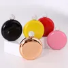 9 Styles Date Strass Couvercle Hanche Flacons De Mode Ronde En Acier Inoxydable Mini Pot À Vin Creative Flagon Portable Bouteille De Bière