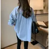 Automne nouvelle camisa jeans feminina chemise coton femme à manches longues femmes chemise en jean lâche coréenne grande taille blouse 7256 50 201029