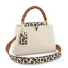 Women's Handbags Wild at Heart Capsule Collection Tote Bags Capucines Kapsin Leather Leopard Print Colorblock One Shoulder