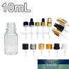 10ml 5pcs bottiglia di olio essenziale in vetro ambra, viaggi vuoti fiale trasparenti trasparenti con pipetta in vetro, emulsione / pompa di lozione / bottiglia spray
