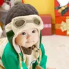 Gorro cálido de invierno para niños, Gorro con orejeras de ganchillo para piloto, Gorro tejido para bebé, envío directo
