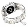 Cinturino in pietra di agata artificiale Cinturini intelligenti in perla Cinturino da donna con diamanti per Apple Watch Serie 76 5 4 3 2 Bracciale in cristallo con gioielli a fascia 41mm 45mm 44mm 42mm 40mm 38mm