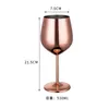 Rose Gold Color Szampan Szkło 304 Koktajle Ze Stali Nierdzewnej Duży Rozmiar Czerwony Kubek Wine New Arrival 2rzy2 L1