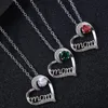Silberne Diamant-Mutter-Herz-Halskette, Liebesanhänger, Modeschmuck, Muttertagsgeschenk, Wille und Sand