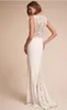 Simple Beach Boho Sheath Wedding Dresses For Bride V Neck Sleeveless Satin Lace Bridal Gowns Summer Ivory White Vestidos De Novia 2022