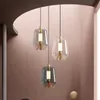 Nordic single head glass pendant lights minimalist dining room study bedroom bedside lamp creative hanging lamp pendant lights