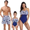 Family matching swimwear bikini beach shorts father son mommy and girl swimsuits mom family outfits mother and daughter swimsuit LJ201111