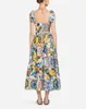 Runway Vrouwen Zomer Jurk Boog Spaghetti Backless Blauw en Wit Porselein Bloemenprint Mini Jurk Vestido Mujer Verano1