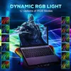 RGB Laptop Cooling Pad LED Screen Gaming Laptop Cooler with 12-Mode, 6 High-Speed Adjustable Fans, Red LED Light, 7 Heights Stand, 2 USB Ports, Compatible up to 17''