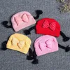 Cute Baby Wig Hats Bow-knot Children's Knitted Braids Hat For 3 to 18 Months Baby Girls Infant Caps Winter Autumn Head Supplies