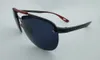 Randlose Fahrtbrille Rennstil Metal Nylon Faser Rahmen Shield Logo Rot gelb Gummi -Tempelloch Detail Design enthält L2995403