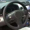 Für Toyota Yaris Vios RAV4 2006-2009 DIY schwarze echtes Leder-Lenkrad-Abdeckung Anti-Rutsch passen alle Jahreszeit Komfort Tastsinn