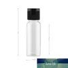 20 ml x 50 mini muestra verde vacío cuidado personal botellas de plástico despejado viaje pequeño botella botella loción de aceite pantalla contenedor tapa