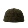 Unisex Brimless Hat Strikkad Cuffed Short Melon Cap Mäns Fashion Street Hattar Retro Fiskare Vinter för män Kvinnor Hip