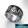 Wholesale Norse Viking Rune Odin Symbol Ring Stainless Steel Jewelry Classic Celtic Knot Amulet Ring Motor Biker Mens Rings Gift