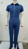 Été Plus La Taille Sexy Moulante Denim Jumpsuit LIIP Corps Femmes Barboteuses Femmes Longues Combinaisons Salopette SMR8846 T200509