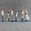 8pcs Mot Anime Bleach Toys Kurosaki Ichigo Kuchiki Rukia Aizen Sousuke Hitsugaya Pvc фигур