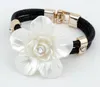 Encantos pulseiras para mulheres couro e strass flores pulseiras para mulheres mulheres femininas pulseiras pulseiras