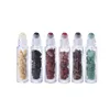 10ML Natural Gemstone Essential Oil Roller Ball Bottles Clear Perfumes Oil Liquids Roll On With Crystal Chips 10 Colors