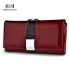 NXY Wallet HH Billeteras de Piel Autntica Par Mujer Carteras Lujo Bolso Cocodrilo Charol Tarjetero 0212