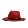 الجاز فيدورا القبعات الخريف الشتاء النساء رجل قبعة حزام مشبك كبير حافة قبعة قبعة الموضة تريلبي بنما قبعات قبعات واسعة حافة القبعات