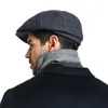 Berretti Inverno Spessa Sboy Cap Uomo Vintage a spina di pesce Donna Casual Stripe Gatsby Cappello piatto Accessori regolabili con visiera1