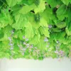 360 piezas flores decorativas artificiales plantas uva guirnalda verdes ratán plástico vides colgante seda verde hoja jardín boda decoración de la pared