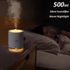 Portable Ultrasonic Humidifier 500ML Snow Mountain H2O USB Aroma Air Diffuser With Romantic Night Lamp Humidificador Difusor Y200111