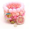 Multi Candy beads kids Lucky Jewelry Bracelet Happy Children love heart Charms pulseras Girl Student regalo