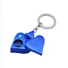 metal Poker Peach heart Smoking pipe key chain portable Dry Herb Secret Hand Tobacco Filter pipes Tools 5 color Oil Rigs