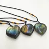 2022 Новый RAW Crystal Labradorite Moonstone Ocean Heake Cleant Decor Ювелирные Изделия Ожерелье Энергетика Камень Кварц Любовь Сердца Подарок