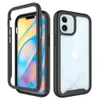 Ultradunne transparante tpu pc carbon bumper case voor iphone 12 11 pro max