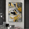 Modern Nordic Golden Abstract Posters and Prints Colorful Art Canvas Painting Wall Pictures for Living Room Cuadros Home Decor