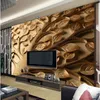 Personnalisé 3D Papier Peint Mural Moderne Abstrait Relief Feuilles Peinture Murale Salon Chambre Art Papel De Parede