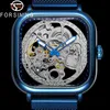 Forsining Men Wristwatch Automatic Mechanical Military Army Sport Male Clock Top Brand Luxury Skeleton Waterproof Man Watch 8181