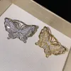 きれいなダイヤモンドジルコニア3D蝶のリングファッションスパークリングラグジュアリーデザイナーオープンの女性の女の子ギフトゴールドシルバー