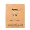 12 Zodiac -kettingen met cadeaubon Selectiekaart Sign Pendant Silver Chains Necklace for Men Women Fashion Jewelry in Bulk Ship 67Apo