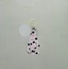 Creative 4.5cm Transparente Acrílico Disco Chaveiro Leopard Imprimir Tassel Pendant Keyring