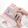 Hot Sale Pink Leather Long Wallet Handbag Coin Pocket Card Holder Womens Phone Wallets And Money Bags High Quality Long Wallets