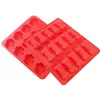 Alimentos Grau Gravata Cubo Bandejas Refrigerador Filhote De Filhote De Pata Bonto Bolo Pan Silicone Treats Biscoito Cozimento Molde Cookie Cortador Vermelho SN2214