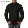 Camisas negras para hombres TUXEDO T SHIRTS Novia de novio Manga larga de manga larga Slim Fit Casual Mens Dress1