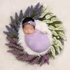 Baby Round Blanket Long Pile Faux Fur Photography Prop Newborn Photo Shoot Background Basket Filler Fotografia Accessories 201111