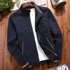 Mens Jacket Autumn Casual Stand Collar Coat Men Khaki Zipper Slim Cotton Windbreaker S Fashion Outwear S 201104