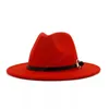 Nieuwe 19 kleuren ins unisex Fedora hoed voor gentleman meisjes wollen bruin jazz kerk band brede platte rand jazz hoeden Panama caps