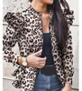 여성 폭격 재킷 얇은 인쇄 재킷 패션 기본 긴 소매 코트 캐주얼 윈드 브레이커 스탠드 칼라 슬림 겉옷 201017