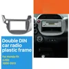Black Double DINカーラジオフレームXisiaフレームCDトリムパネル2008-2013ホンダフィットLHDオーディオカバーフィッティングマウントキット